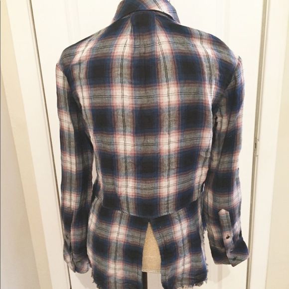 Anthropologie Cloth & Stone Plaid Shirt Sz S/M - Picture 7 of 9